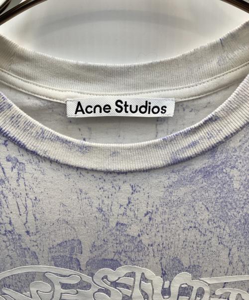 Acne studios（アクネ ストゥディオス）Acne studios (アクネ ストゥディオス) プラスタープリントTシャツ ブルー×ホワイト サイズ:xxsの古着・服飾アイテム