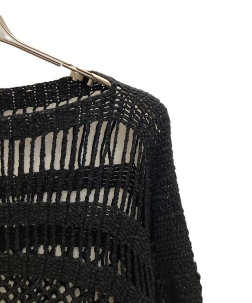 HAVEL studio（ハーヴェル スタジオ）HAVEL studio (ハーヴェル スタジオ) L'appartement (アパルトモン) LINEN CROCHET PILLOVER ブラック サイズ:SIZE 38の古着・服飾アイテム