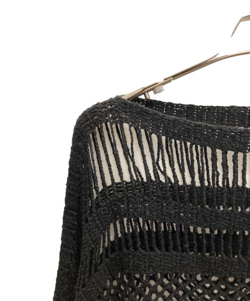 HAVEL studio（ハーヴェル スタジオ）HAVEL studio (ハーヴェル スタジオ) L'appartement (アパルトモン) LINEN CROCHET PILLOVER ブラック サイズ:SIZE 38の古着・服飾アイテム