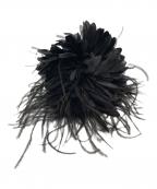 INDRESSインドレス）の古着「オーストリッチフェザーコサージュ」｜ブラック