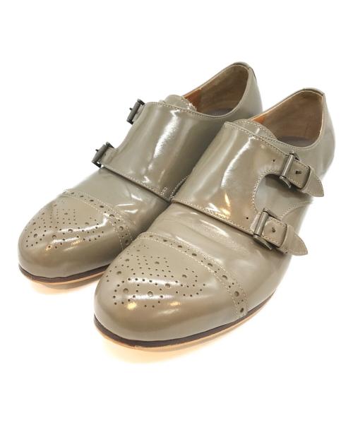 chausser（ショセ）chausser (ショセ) ダブルモンクストラップシューズ グレー サイズ:24の古着・服飾アイテム