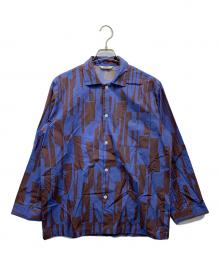 PHEENY（フィーニー）の古着「PRINT TYPEWRITER PAJAMAS SHIRT」｜ブルー