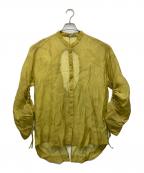 UN3D.アンスリード）の古着「ギャザーオープンシャツ」｜ライトグリーン