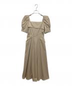 HER LIP TOハーリップトゥ）の古着「Troncais Puff Sleeve Dress」｜ベージュ