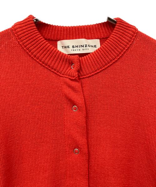 THE SHINZONE（ザ シンゾーン）THE SHINZONE (ザ シンゾーン) LONG RIB CARDIGAN レッド サイズ:Fの古着・服飾アイテム