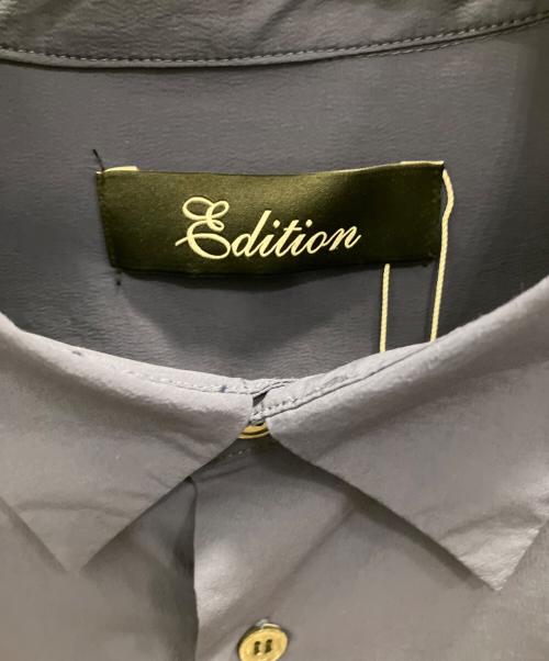 edition（エディション）edition (エディション) ナイロンポリウレタン レギュラーカラーシャツ ネイビー サイズ:М 未使用品の古着・服飾アイテム