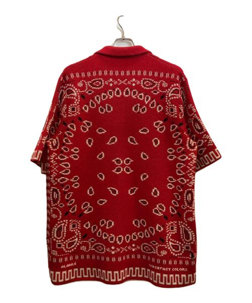 ALANUI（アラヌイ）ALANUI (アラヌイ) バンダナ柄ジャガードニットシャツ レッド サイズ:Мの古着・服飾アイテム