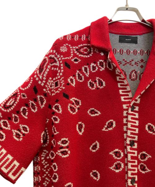 ALANUI（アラヌイ）ALANUI (アラヌイ) バンダナ柄ジャガードニットシャツ レッド サイズ:Мの古着・服飾アイテム