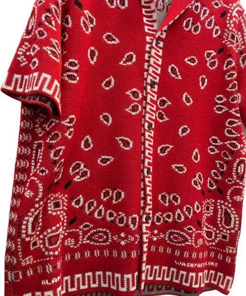 ALANUI（アラヌイ）ALANUI (アラヌイ) バンダナ柄ジャガードニットシャツ レッド サイズ:Мの古着・服飾アイテム