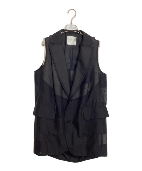 sacai（サカイ）sacai (サカイ) Chalk Stripe Vest ブラック サイズ:1の古着・服飾アイテム
