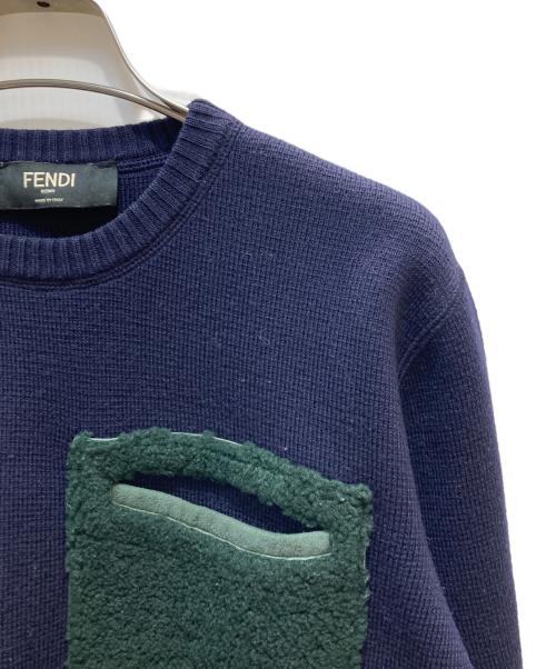 FENDI（フェンディ）FENDI (フェンディ) バッグバグズ モンスター ニット ネイビー サイズ:44の古着・服飾アイテム