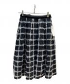 TO BE CHICトゥービーシック）の古着「フェザーチェックスカート」｜ブラック