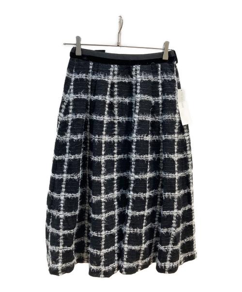 TO BE CHIC（トゥービーシック）TO BE CHIC (トゥービーシック) フェザーチェックスカート ブラック サイズ:38 未使用品の古着・服飾アイテム