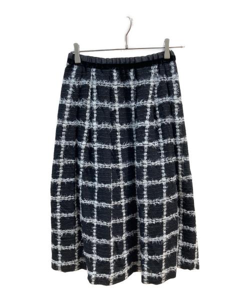 TO BE CHIC（トゥービーシック）TO BE CHIC (トゥービーシック) フェザーチェックスカート ブラック サイズ:38 未使用品の古着・服飾アイテム