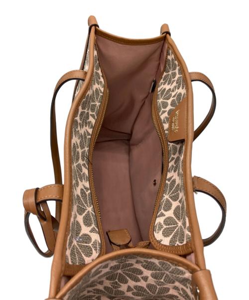 Kate Spade（ケイトスペード）Kate Spade (ケイトスペード) フラワージャガードストライプミディアムトートバッグの古着・服飾アイテム