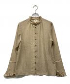 IENA LA BOUCLEイエナ ラ ブークル）の古着「ブライトサッカーブラウス」｜ベージュ
