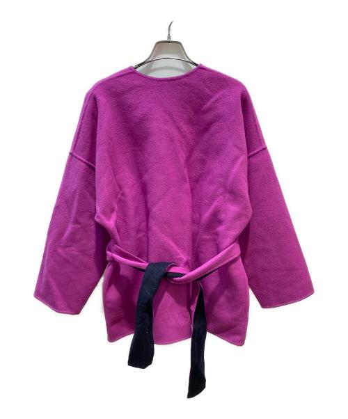 Demi-Luxe Beams（デミルクス ビームス）Demi-Luxe BEAMS (デミルクス ビームス) ミドル丈リバーコート NV/MAGENTA サイズ:34 未使用品の古着・服飾アイテム