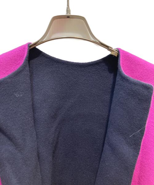 Demi-Luxe Beams（デミルクス ビームス）Demi-Luxe BEAMS (デミルクス ビームス) ミドル丈リバーコート NV/MAGENTA サイズ:34 未使用品の古着・服飾アイテム
