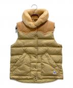 Cape HEIGHTSケープハイツ）の古着「レザー切替ダウンベスト」｜ベージュ