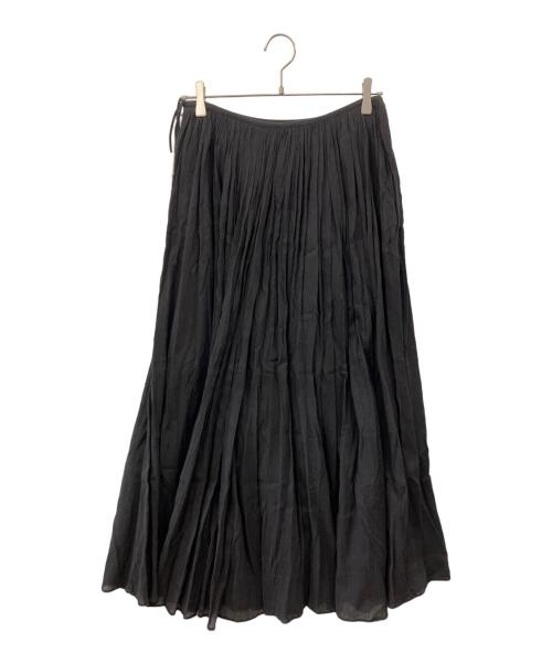 FRAMeWORK（フレームワーク）FRAMeWORK (フレームワーク) コットンクレープギャザースカート ブラック サイズ:36の古着・服飾アイテム