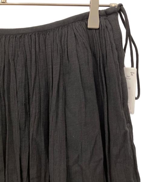 FRAMeWORK（フレームワーク）FRAMeWORK (フレームワーク) コットンクレープギャザースカート ブラック サイズ:36の古着・服飾アイテム