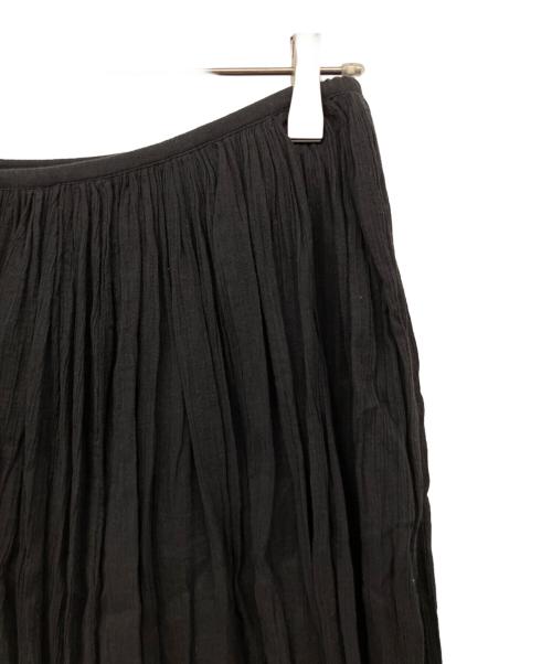 FRAMeWORK（フレームワーク）FRAMeWORK (フレームワーク) コットンクレープギャザースカート ブラック サイズ:36の古着・服飾アイテム