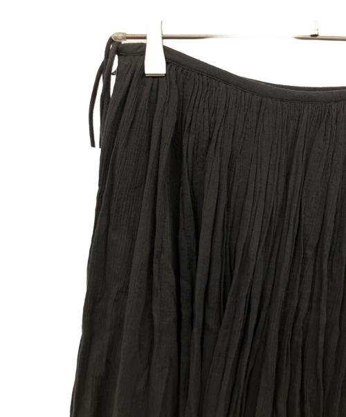 FRAMeWORK（フレームワーク）FRAMeWORK (フレームワーク) コットンクレープギャザースカート ブラック サイズ:36の古着・服飾アイテム