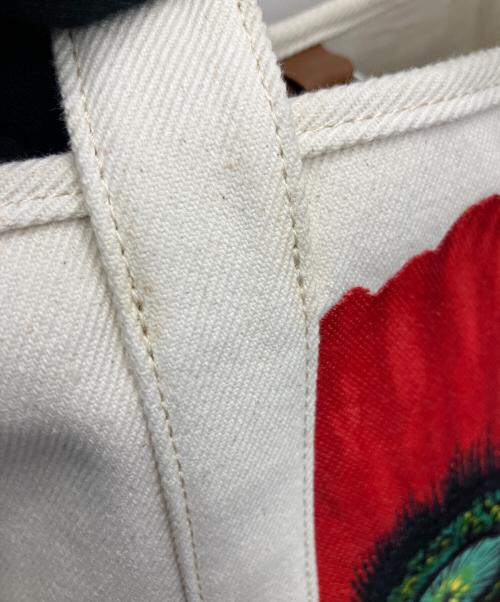 KENZO（ケンゾー）KENZO (ケンゾー) Poppyトートバッグ ベージュ×レッドの古着・服飾アイテム