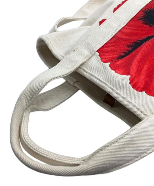 KENZO（ケンゾー）KENZO (ケンゾー) Poppyトートバッグ ベージュ×レッドの古着・服飾アイテム