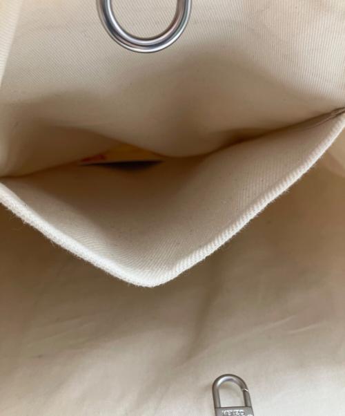 KENZO（ケンゾー）KENZO (ケンゾー) Poppyトートバッグ ベージュ×レッドの古着・服飾アイテム