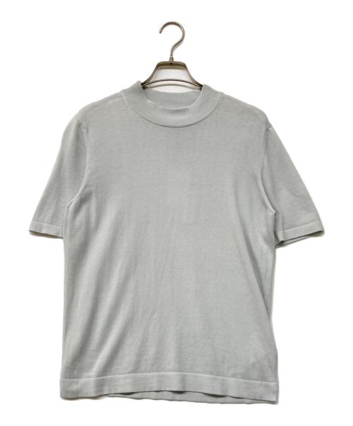 GRAN SASSO（グランサッソ）GRAN SASSO (グランサッソ) 12ゲージソフトコットンS/Sモックネックニット スカイブルー サイズ:44の古着・服飾アイテム