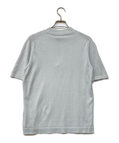 GRAN SASSO（グランサッソ）GRAN SASSO (グランサッソ) 12ゲージソフトコットンS/Sモックネックニット スカイブルー サイズ:44の古着・服飾アイテム