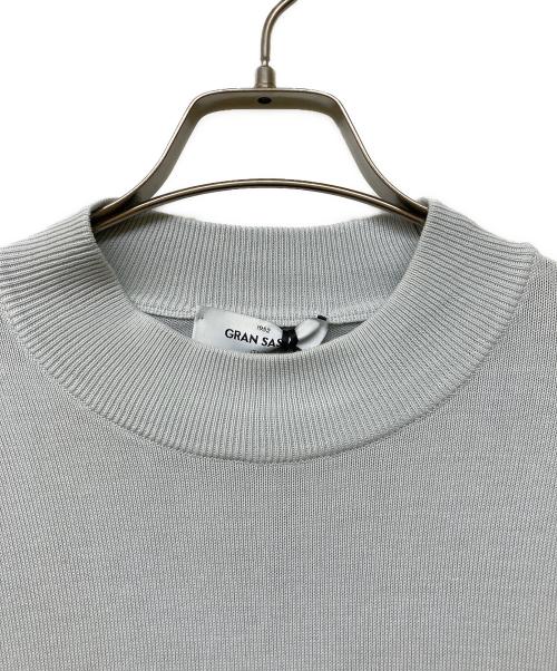 GRAN SASSO（グランサッソ）GRAN SASSO (グランサッソ) 12ゲージソフトコットンS/Sモックネックニット スカイブルー サイズ:44の古着・服飾アイテム