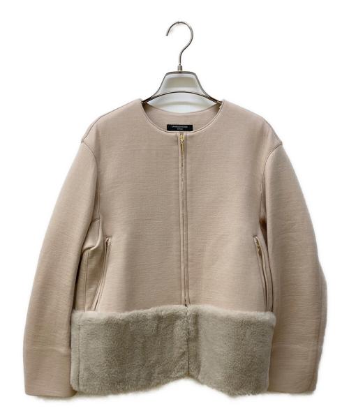 EPOCA（エポカ）EPOCA (エポカ) LA MAGLIA IN CASA ダンボールニットノーカラージャケット ベージュ サイズ:40の古着・服飾アイテム