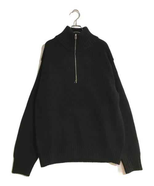 uniform experiment（ユニフォームエクスペリメント）uniform experiment (ユニフォームエクスペリメント) HALF ZIP SWEATER/ハーフジップセーター ブラック サイズ:3の古着・服飾アイテム