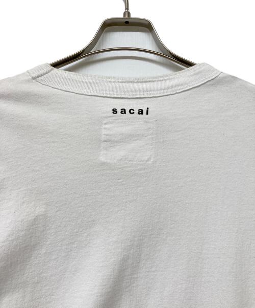 sacai（サカイ）sacai (サカイ) KAWS (カウズ) Flock Print Long Sleeve T-Shirt ホワイト サイズ:3の古着・服飾アイテム