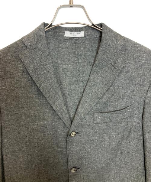 BOGLIOLI（ボリオリ）BOGLIOLI (ボリオリ) シルクリネンテーラードジャケット グレー サイズ:48の古着・服飾アイテム