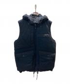 WHITE MOUNTAINEERINGホワイトマウンテ二アニング）の古着「PERTE×E/W Viyella Down Vest」｜ブラック