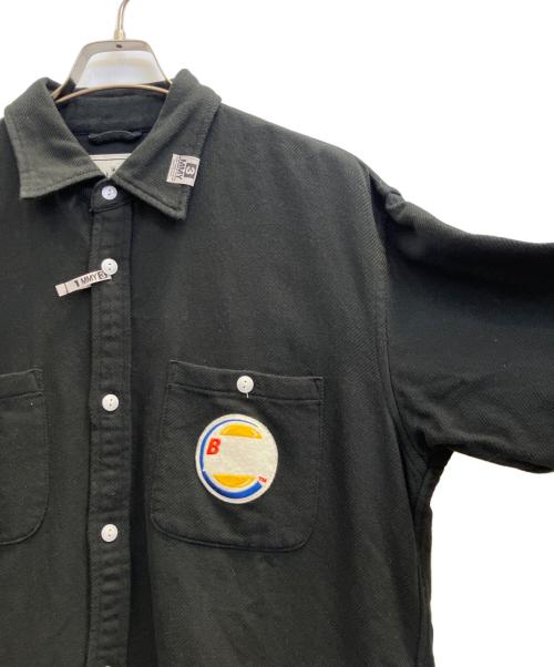 Maison MIHARA YASUHIRO（メゾン ミハラ ヤスヒロ）Maison MIHARA YASUHIRO (メゾン ミハラ ヤスヒロ) CUT OFF FLANNEL SHIRT ブラック サイズ:46の古着・服飾アイテム