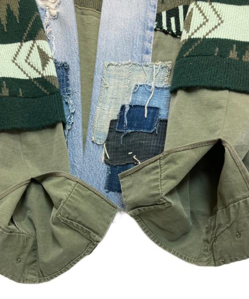 GREG LAUREN（グレッグローレン）GREG LAUREN (グレッグローレン) ALANUI (アラヌイ) Panelled Denim And Cashmere Cardigan マルチカラー サイズ:XSの古着・服飾アイテム