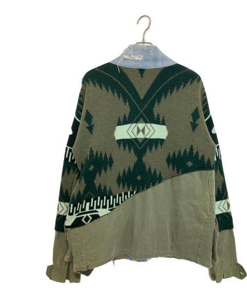 GREG LAUREN（グレッグローレン）GREG LAUREN (グレッグローレン) ALANUI (アラヌイ) Panelled Denim And Cashmere Cardigan マルチカラー サイズ:XSの古着・服飾アイテム