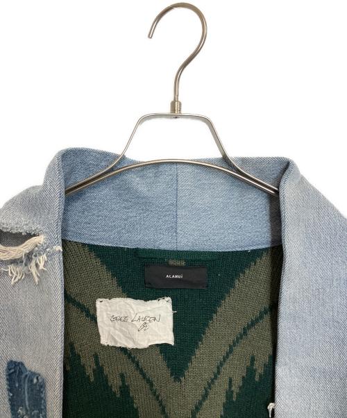 GREG LAUREN（グレッグローレン）GREG LAUREN (グレッグローレン) ALANUI (アラヌイ) Panelled Denim And Cashmere Cardigan マルチカラー サイズ:XSの古着・服飾アイテム