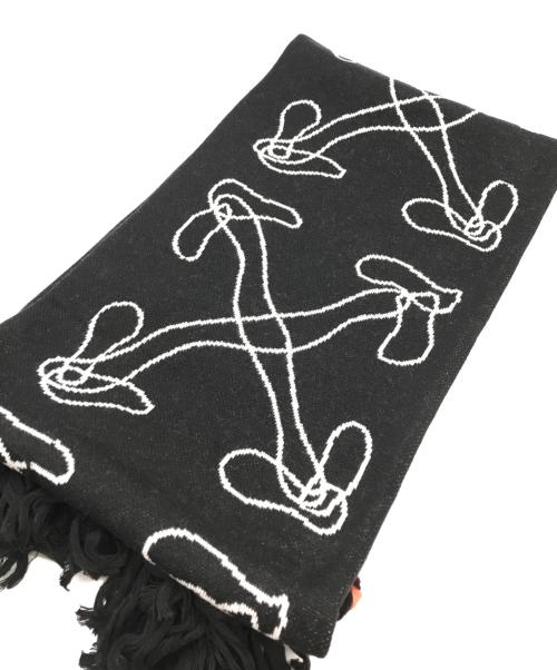 OFFWHITE（オフホワイト）OFFWHITE (オフホワイト) アローズプリントマフラー ブラックの古着・服飾アイテム