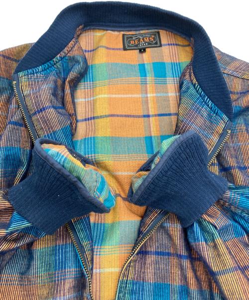 BEAMS PLUS（ビームスプラス）BEAMS PLUS (ビームスプラス) コーデュロイ チェック スポーツ ブルゾン ネイビー×オレンジ サイズ:Sの古着・服飾アイテム