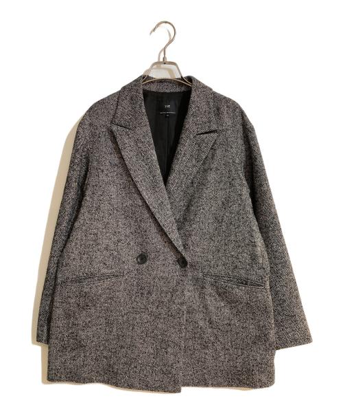 23区（ニジュウサンク）23区 (ニジュウサンク) ヘリンボーンループツイード ジャケット ブラック サイズ:38の古着・服飾アイテム