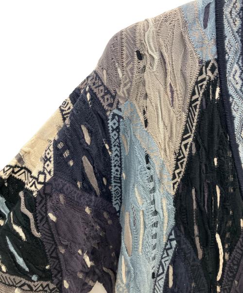 Coogi（クージー）Coogi (クージー) 3Dニットカーディガン ブルー サイズ:Ｓの古着・服飾アイテム