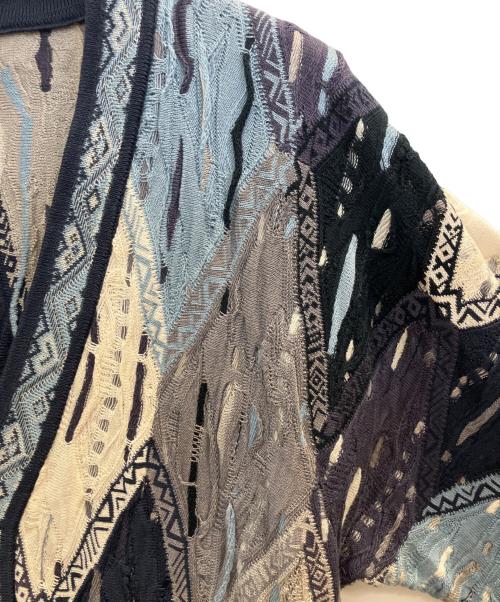 Coogi（クージー）Coogi (クージー) 3Dニットカーディガン ブルー サイズ:Ｓの古着・服飾アイテム