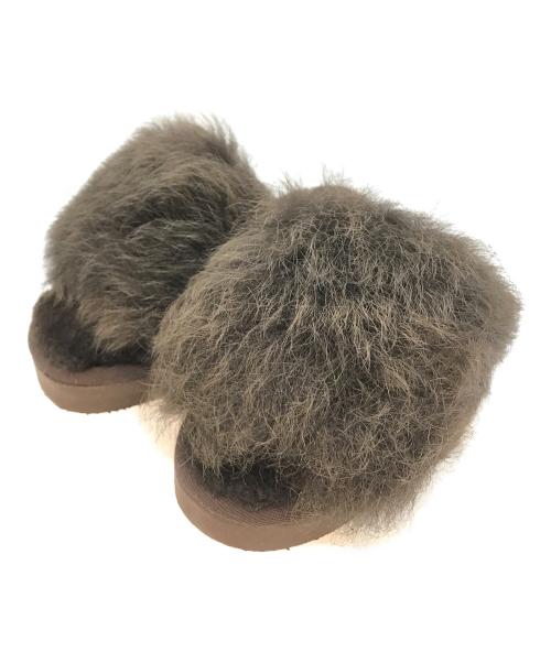 SHEPHERD（シェパード）SHEPHERD (シェパード) ファーサンダル ブラウン サイズ:36の古着・服飾アイテム