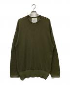 WANSIE WORKWEAR & UNIFORMワンジーワークウェアアンドユニフォーム）の古着「WATER PROOF MESH CREW NECK KNIT」｜カーキ