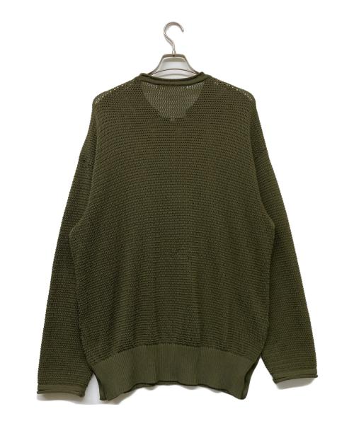 WANSIE WORKWEAR & UNIFORM（ワンジーワークウェアアンドユニフォーム）WANSIE WORKWEAR & UNIFORM (ワンジーワークウェアアンドユニフォーム) WATER PROOF MESH CREW NECK KNIT カーキ サイズ:Lの古着・服飾アイテム
